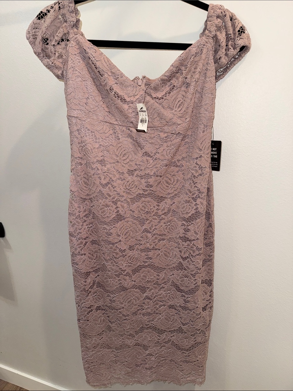 Express Mauve Lace Midi Dress